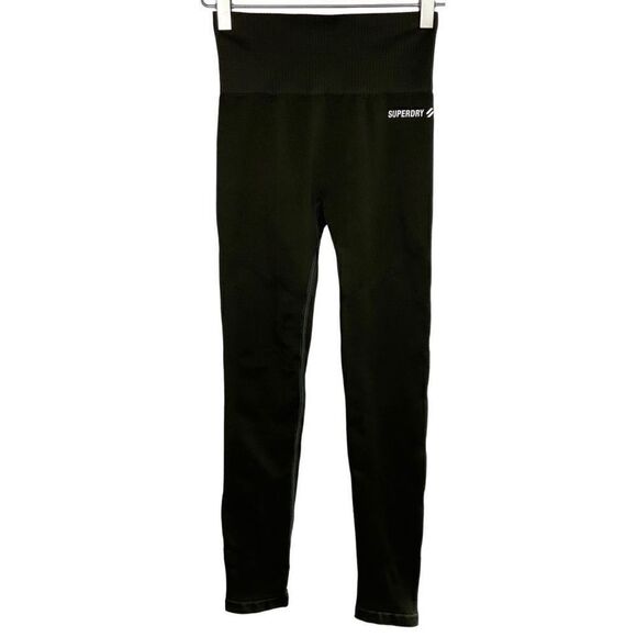 SuperDry Sport Dark Green Train Seamless 7/8 Tight Leggings 6 New - Picture 1 of 5